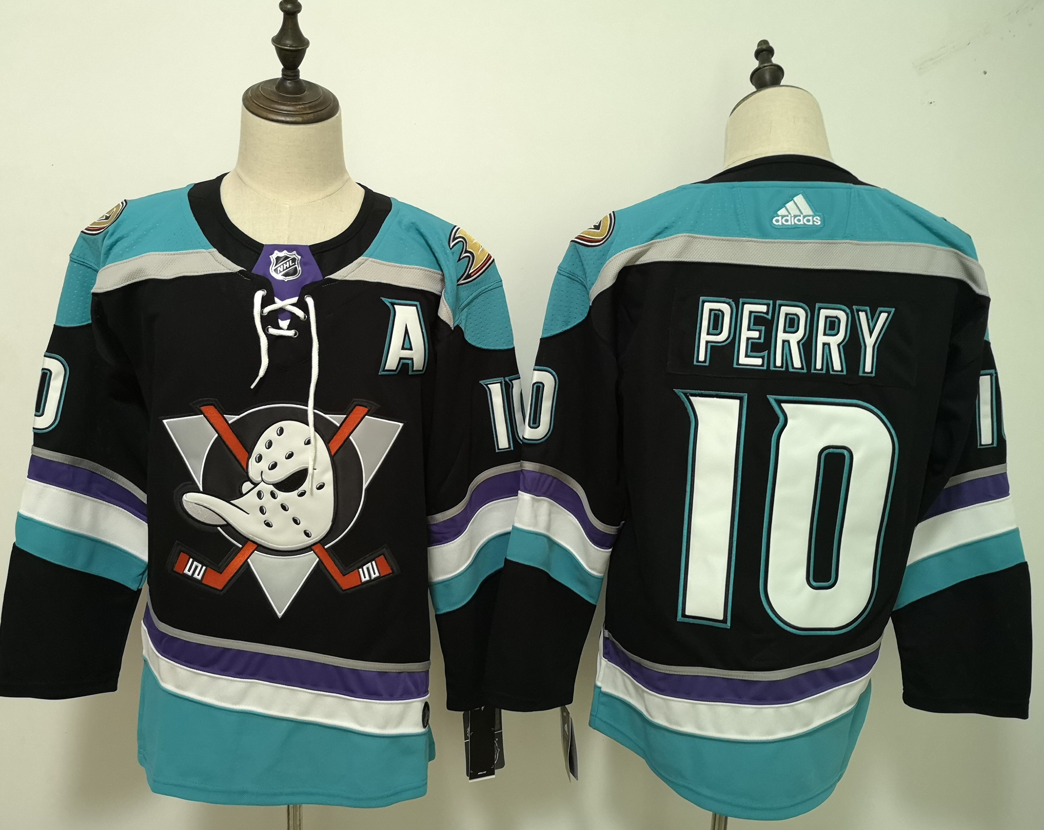 Men Anaheim Ducks 10 Perry Blue Hockey Stitched Adidas NHL Jerseys